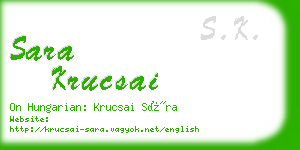 sara krucsai business card